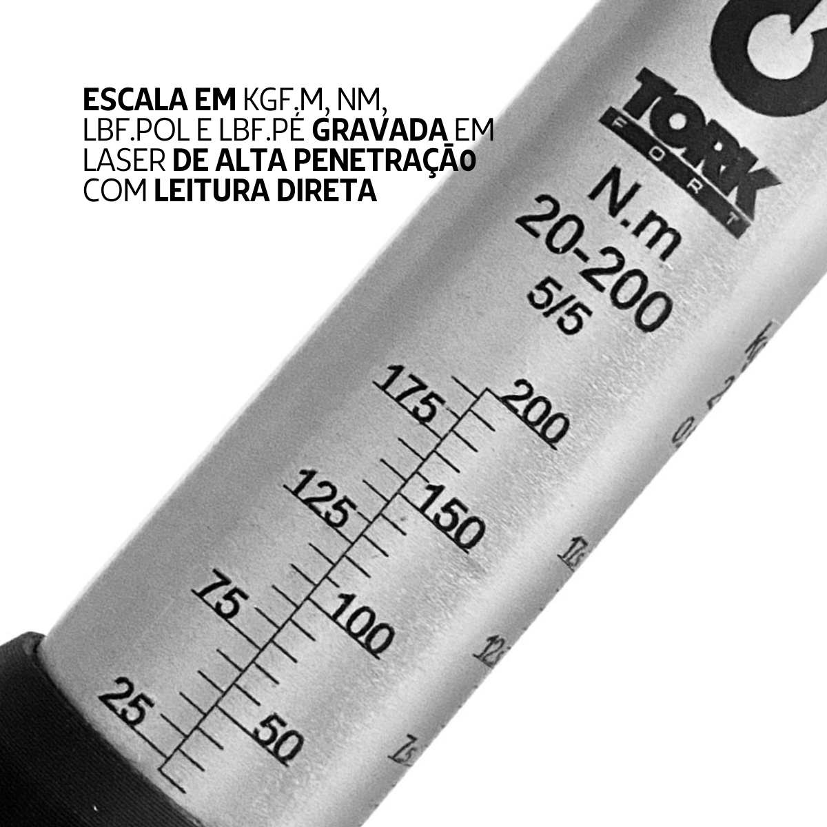 TEC20012 Torquímetro Estalo 20 a 200 N.m Cabeça Fixa 1/2"