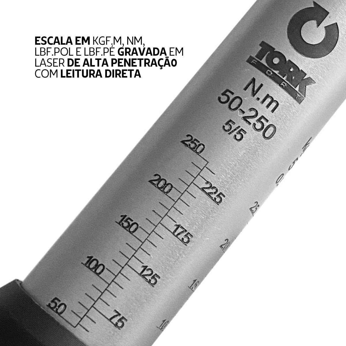 TEC25012R Torquímetro Estalo 50 a 250 N.m Catraca 1/2"